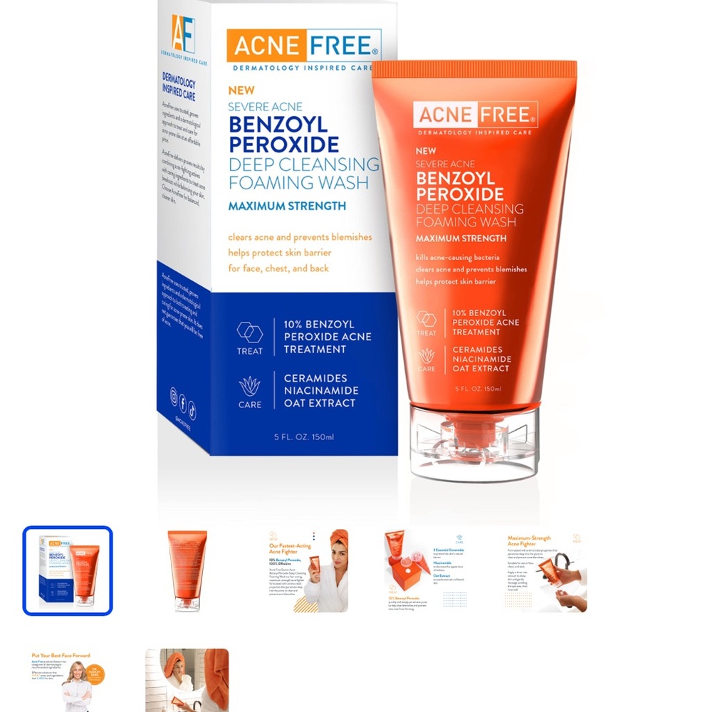 Orange Acne Treatment Skincare with Benzoyl Peroxide